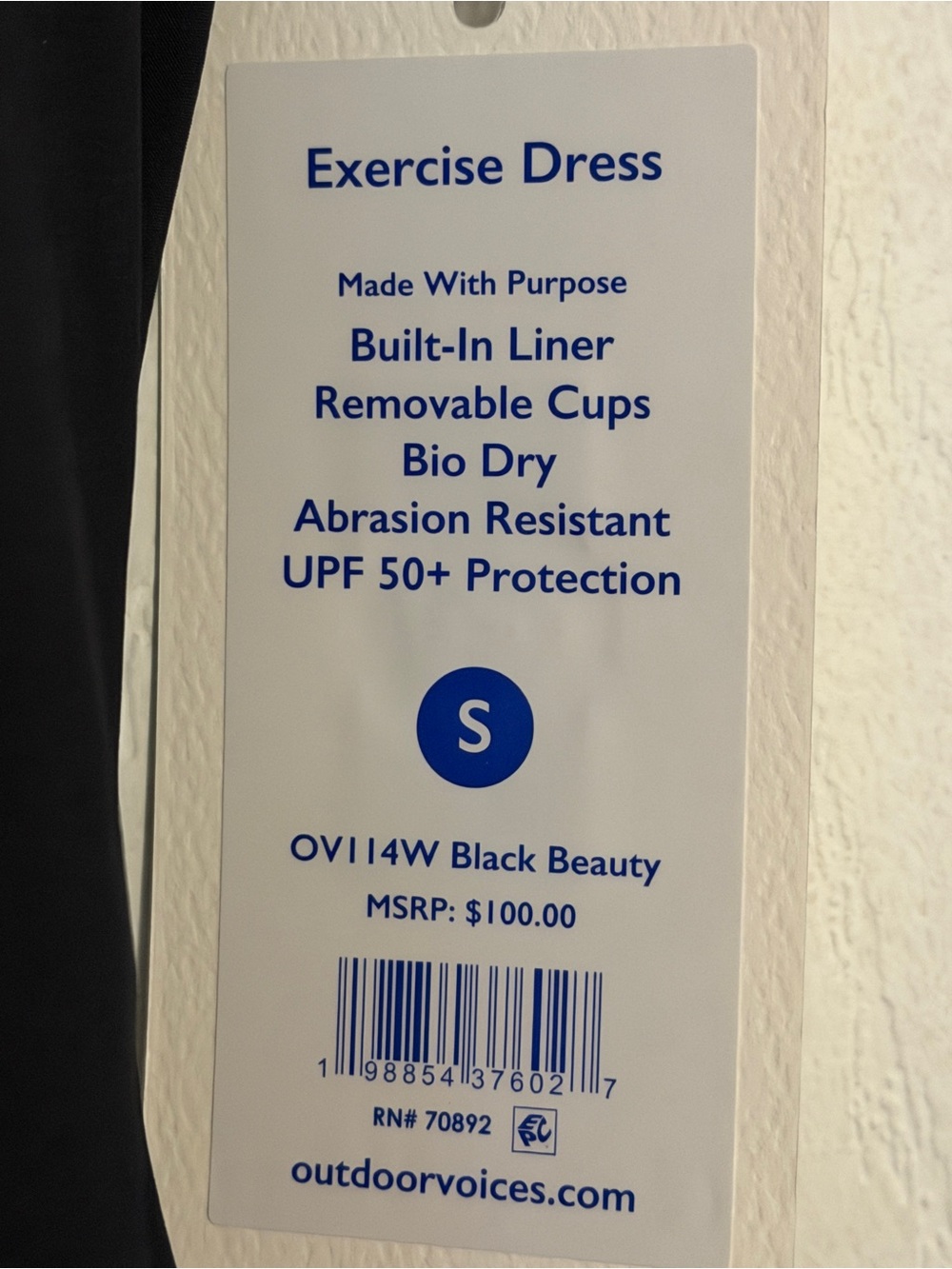 Black Strappy Women's exercise Dress - Classic Minimalist Style - Picture 2 of 3